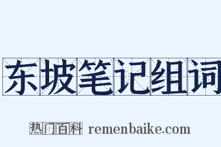 东坡笔记组词是什么意思的图片